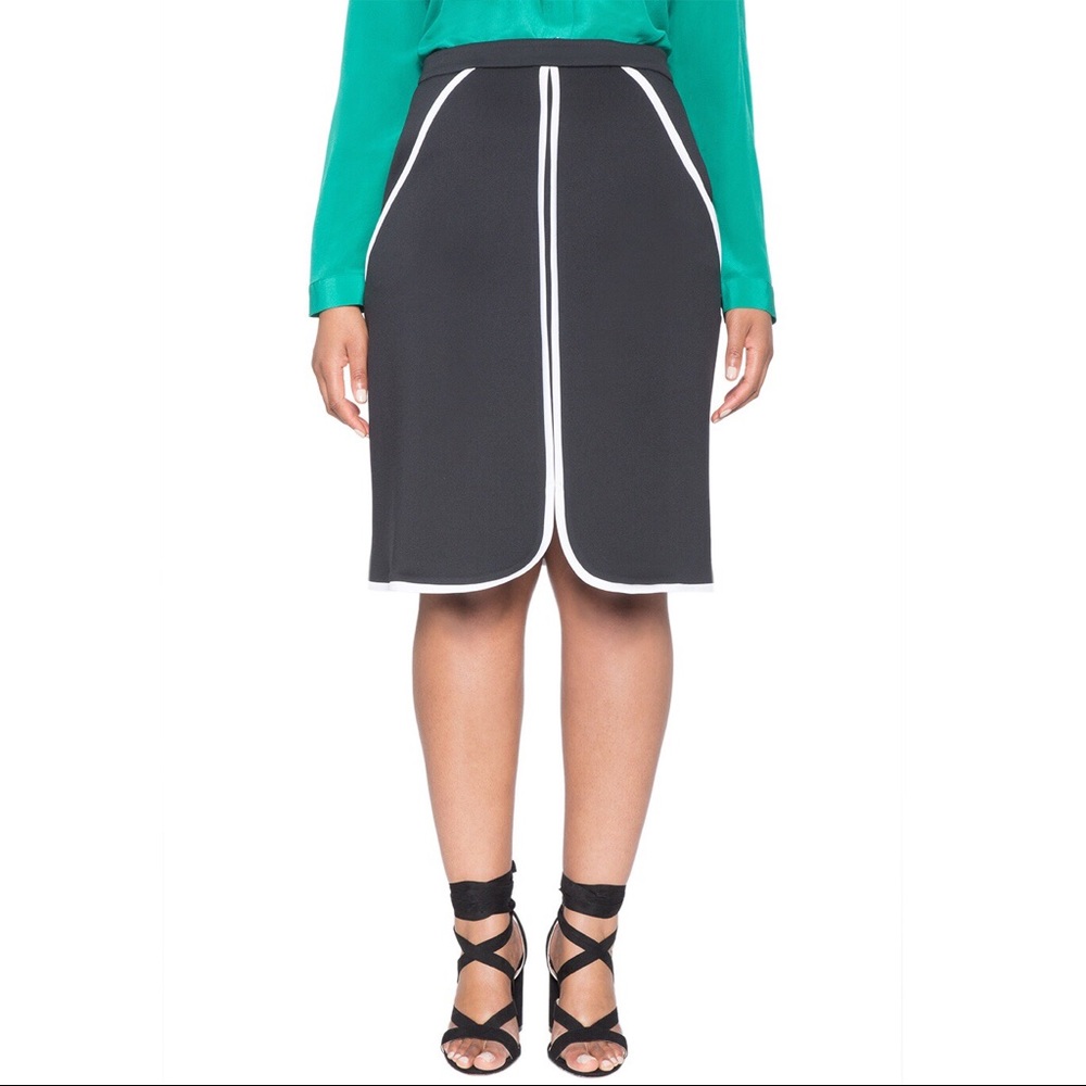 ELOQUII Studio A-Line Black Skirt
